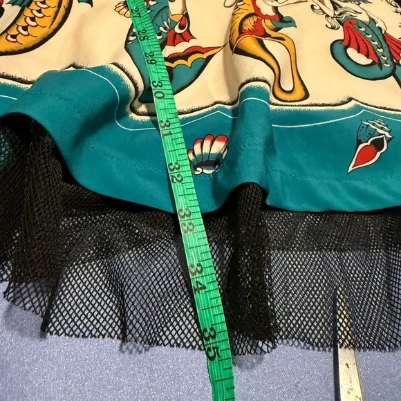 Sourpuss Mermaid Tattoo Border Pinup Party Dress - Picture 5 of 6